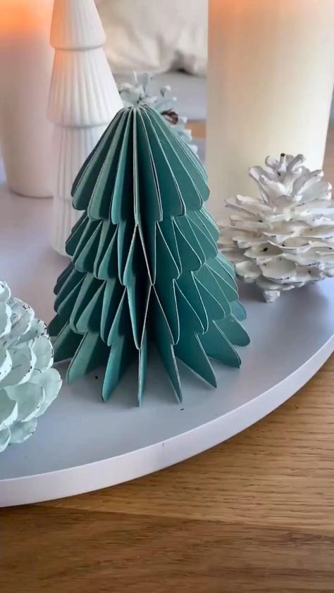 #indoorchristmasdecorations #outdoorchristmasdecorations #porchchristmasdecorations #christmascabinetsdecoratingideas #christmascoffeetabledecor #christmastreedecorations Christmas Paper Tree Diy, Christmas Tree Ideas Paper Crafts, Christmas Tree Made Of Paper, Paper Tree Ornaments Diy, New Year Paper Decoration, Easy Christmas Paper Decorations, Homemade Christmas Decorations Paper, Idea For Christmas Decorating, Honeycomb Christmas Tree Diy