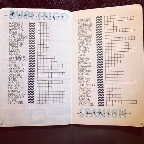 Language Learning Journal Layout, Language Journal Layout, Bujo Productivity, Study Atmosphere, Italian Notes, Duolingo App, Bullet Journal Spread Ideas, Journal Spread Ideas, Language Journal