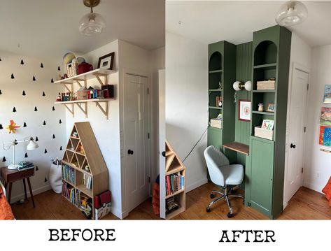 Ikea Billy Kids Room, Billy Bookcase Diy, Billy Diy, Sewing Nook, Bookcase Diy, Large Dresser, Oak Stairs, Big Kids Room, Ikea Billy Bookcase