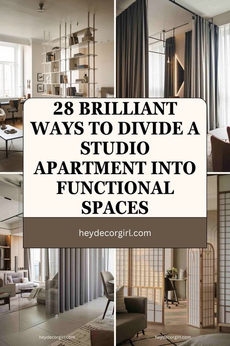 Maximize your studio apartment with these brilliant space-saving ideas! 🏡✨ From stylish room dividers to smart furniture layouts, discover creative ways to separate your living, sleeping, and work areas without sacrificing style or comfort. Perfect for small-space living! Cozy Apartment Decor, A Studio Apartment, Apartment Decor Ideas, Smart Furniture, Loft Apartment, Furniture Layout, Room Dividers, Saving Ideas, Cozy Apartment