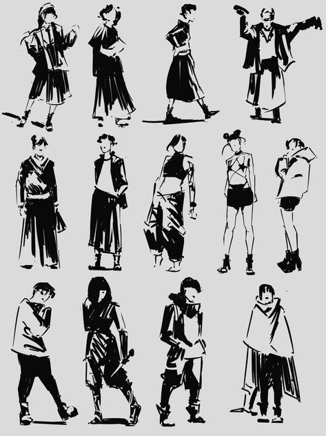 Thumbnail Sketches Character, Character Silhouettes Concept, Character Iterations, Character Thumbnails, Character Silhouette, Character Reference Sheet, Shadow Drawing, Female Silhouette, Thumbnail Sketches