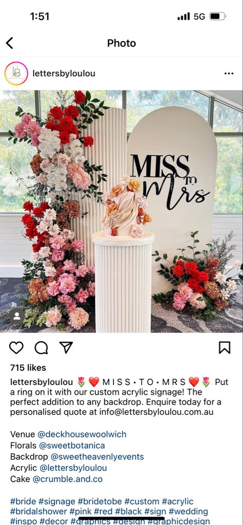 Miss To Mrs Shower Ideas, Miss To Mrs Backdrop, Baby Birthday Decorations, Acrylic Signage, Miss To Mrs, Bridal Shower Inspiration, From Miss To Mrs, Shower Inspiration, Put A Ring On It