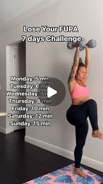 Lose Fupa Workout, Fupa Work Outs, Fupa Exercises, Challenge Workout, 7 Day Challenge, Post Partum, Daily Challenges, Work Outs, Weights Workout