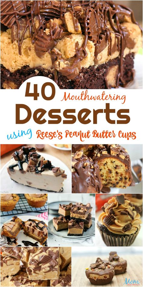 40 Mouthwatering Desserts using Reese's Peanut Butter Cups - Desserts With Peanut Butter Cups, Recipes With Reese's Peanut Butter Cups, Desserts Made With Reeses Peanut Butter Cups, Reese Dessert Recipes, Cake With Reeses Peanut Butter Cups, Deserts With Reeses Peanut Butter Cups, Peanut Butter Cup Dessert Recipes, Reese’s Bars Recipe, Reese’s Peanut Butter Desserts