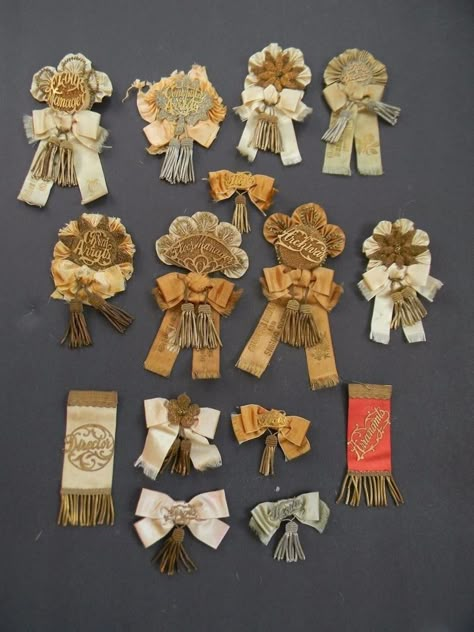 Award Ribbons, Medal Ribbon, Ribbon Rosettes, Newport Rhode Island, Ribbon Art, Vintage Ribbon, Ribbon Work, Gold Silk, Embroidery Techniques