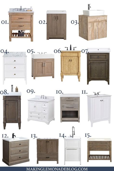 Affordable Bathroom Vanity, Affordable Farmhouse, Bathroom On A Budget, Making Lemonade, Farmhouse Vanity, White Washed Oak, Vanity Sets, White Backsplash, Single Sink Vanity