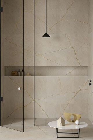 Modern Shower Doors Walk In, Beautiful Walk In Showers, Modern Tile Shower Walk In, Easy To Clean Shower Design Walk In, Modern Walkin Shower Ideas, Modern Shower Tile Ideas Walk In, Rectangular Shower Ideas, Organic Modern Shower Tile, Stone Wall Shower Ideas