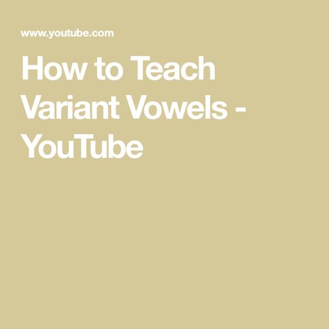 Variant Vowels, Spelling Patterns, Orton Gillingham, Doctorate, Reading Program, Learn To Read, Teacher Store, School Ideas, Teacher Pay Teachers