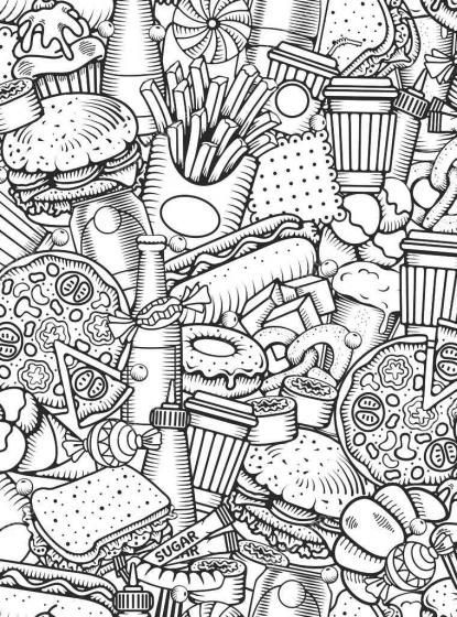 Coloring is a great way to relax and de-stress. Now you can enjoy your favorite hobby and satisfy your sweet tooth with these edible food coloring pages. Made with all-natural ingredients, these pages are safe for adults to eat. So grab a box of crayons and get ready to create some delicious… #Food_Colouring_Page #Collage_Coloring_Pages #Food_And_Snacks #Mindfulness_Colouring Food Coloring Page, Relaxing Coloring Pages, Chibi Coloring Pages, Box Of Crayons, Food And Snacks, Mindfulness Colouring, Sketches Ideas, Food Coloring Pages, Easy Coloring