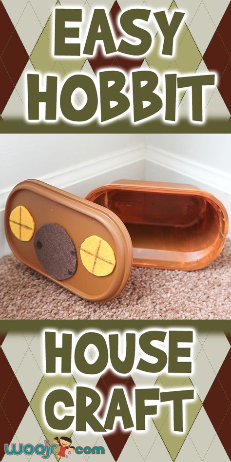 Easy Hobbit House Craft | Woo! Jr. Kids Activities Hobbit Project Ideas, Cardboard Hobbit House, Hobbit Crafts For Kids, Lord Of The Rings Crafts Diy, The Hobbit Activities, Tot School Curriculum, Popsicle Crafts, Reading Day, Play Furniture