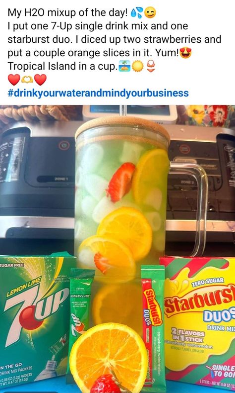 Water Flavor Combinations, Water Enhancer Recipes, Ice Flavored Water, Loaded Water, Watertok Recipes, Water Packets, Water Tok, Water Flavors, Flavored Water Drinks