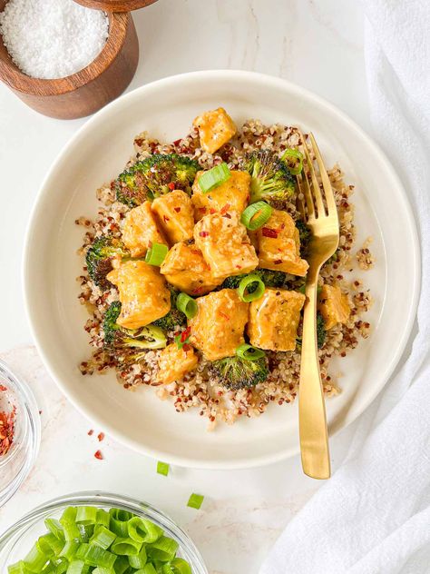 Easy Vegan Honey Mustard Tofu  - Easy Chickpeasy Honey Mustard Tofu, Vegan Honey Mustard, Ways To Cook Tofu, Chia Pudding Vegan, Vegan Honey, Parsnip Fries, Tofu Recipes Easy, Fall Veggies, Vegan Enchiladas