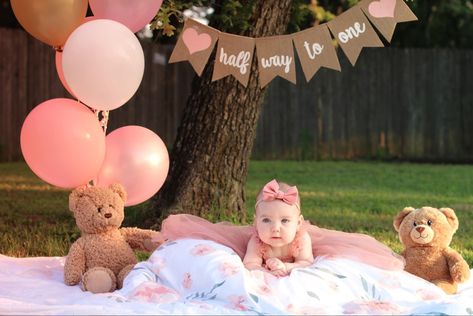 6 Months Baby Girl Photoshooting Ideas, 6 Month Baby Girl Photoshooting, Half Bday Photoshoot Ideas, 6 Months Birthday Ideas, 6 Month Photoshoot Ideas Babygirl, 6 Month Birthday Photoshoot Ideas, Diy 6 Month Photoshoot, Half Year Photoshoot Ideas, 6 Month Old Baby Photoshoot