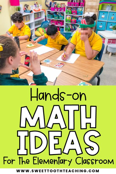 Hands-on math games and activities for elementary school. Check out these teacher tips and ideas for teachign math in engaging ways through games and math centers that your students will love! These games and activities make great small group lessons, partner work, and independent practice. Check out this article to learn more. Grade 2 Math Activities, 2nd Grade Hands On Activities, Math Activities For Elementary Students, Math Crafts First Grade, 2nd Grade Math Activities, Math Club Activities, Classroom Games Elementary, Small Group Math Activities, 2nd Grade Math Games