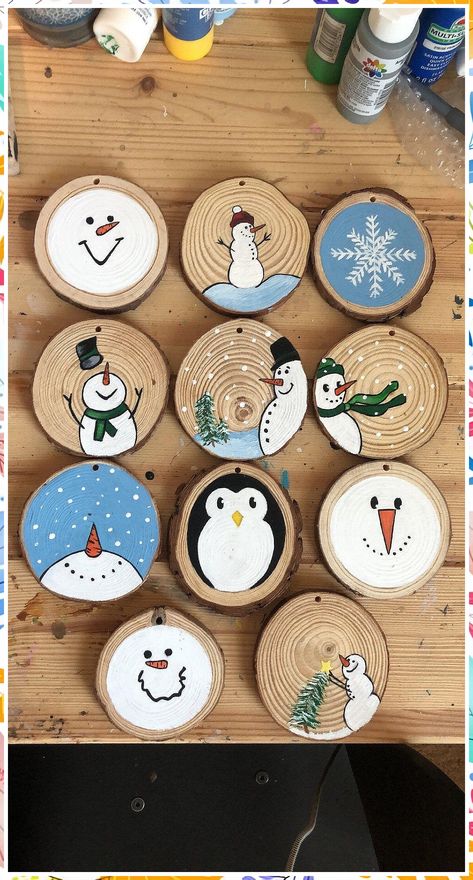 Gardening Christmas Ornaments - Don't have time to search for the products you're hunting for? Check out Amazon.com now! Wooden Christmas Crafts, Christmas Crafts To Make, Wooden Slices, Painted Christmas Ornaments, Christmas Wood Crafts, Wood Slice Ornament, Wood Christmas Ornaments, Wooden Christmas Ornaments, Painted Ornaments