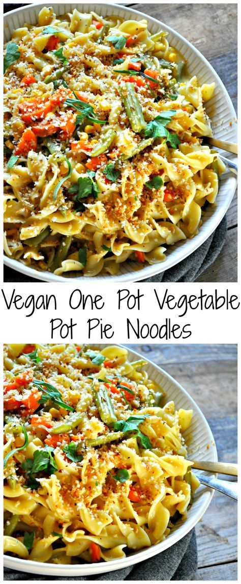 Vegan One Pot Vegetable Pot Pie Noodles Pot Pie Noodles, Vegetable Pot Pie, Wraps Vegan, Rabbit And Wolves, Vegetable Pot Pies, One Pot Vegetarian, Vegan Main Dishes, Vegan Comfort Food, Vegetarian Recipes Dinner