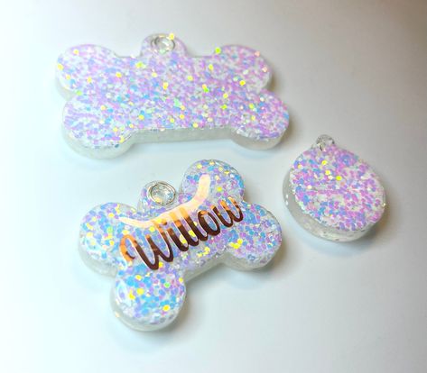 Opal Rose Gold Pet Tags Easy Halloween Snacks, Shadow Sonic, Dog Name Tags, Tag Ideas, Custom Dog Tags, Custom Dog Collars, Resin Ideas, Personalized Dog Collars, Custom Theme