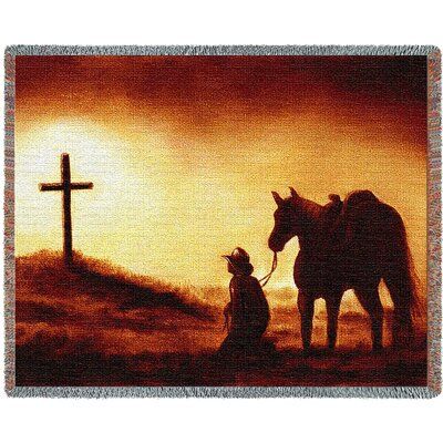 Cowboy Prayer, Pure Country, Western Bedroom Decor, Cowboy Pictures, Real Cowboys, Western Cross, Western Paintings, Afghan Throw Blanket, Cowboy Horse