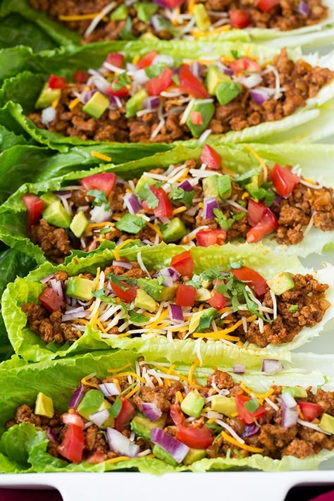 Healthy Wraps For Lunch, Wraps For Lunch, Turkey Taco Lettuce Wraps, Lettuce Tacos, Taco Lettuce Wraps, Tacos Mexicanos, Turkey Taco, Turkey Tacos, Healthy Wraps