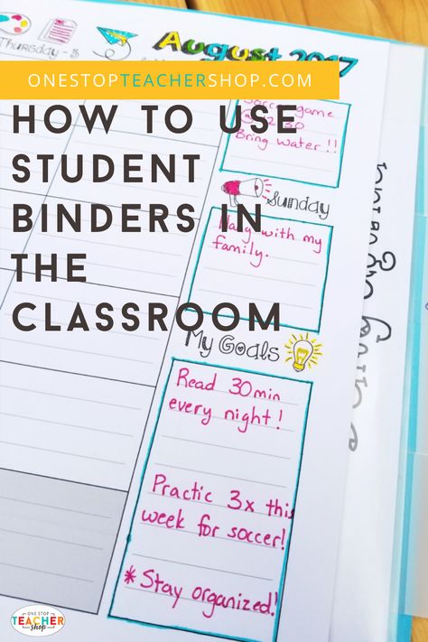 Organizing Student Data, Student Success Binder, Student Binders Organization Elementary, 3rd Grade Binder Organization, Diy Student Planner, Classroom Binder Organization, High School Binder Organization, Middle School Binder Organization, Student Binders 3rd Grade