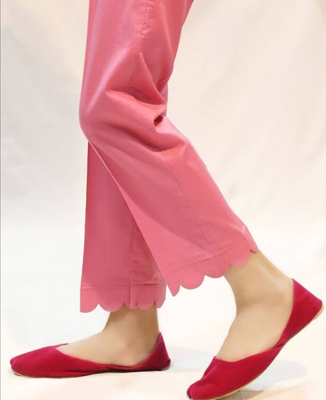 Pent Design For Women New Pent Design For Women, Cigratte Pants With Kurti Design, Ankle Pants Design For Kurti, Girl Pent Design, State Pant Kurti Design, Neck Design With Lace, Shalwar Designs, Trouser Embroidery, Girls Capri Pants