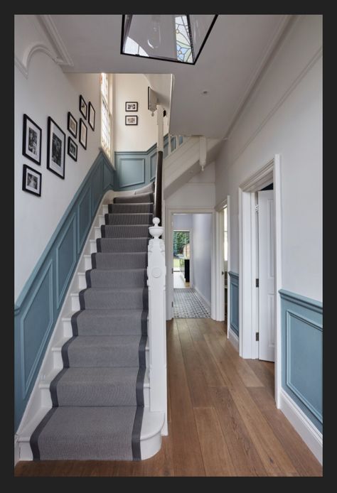 Stair Case Ideas, Victorian Terrace Hallway, Edwardian Hallway, Stairs And Hallway Ideas, Victorian Terrace Interior, Stairs Colours, Hall Colour, Small Staircase, Victorian Hallway