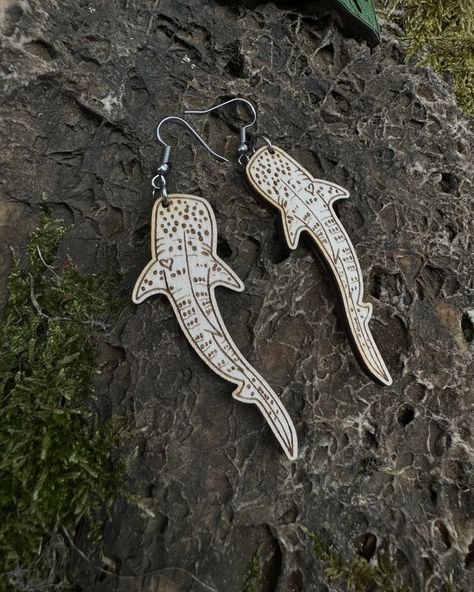 Couple new ocean themed pieces that got added to the shop recently 🦈🌊 which one is your fav ? Mine probably the glossy whale sharks 🫶🏻 #whaleshark #handmadejewelry #oceanlover #etsyshop Sea Life Jewelry, Shark Earrings, Resin Top, Shark Lover, Laser Cut Jewelry, Wooden Hoop, Whale Shark, Sustainable Style, Ocean Lover