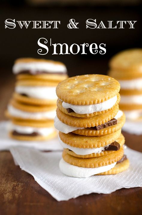 sweet n salty s'mores S'mores, Ritz Crackers, Yummy Sweets, How Sweet Eats, Camping Meals, Eat Dessert, S Mores, Sweets Treats, Sweet And Salty