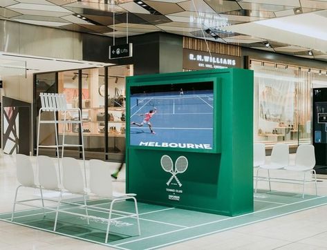 Dot Dot Dash (@dot_dot_dash) • Instagram photos and videos Tennis Court Design, Launch Event Ideas, Tennis Events, Tennis Photography, Tennis Art, Olympic Party, Tennis Party, Mall Decor, Tennis Event