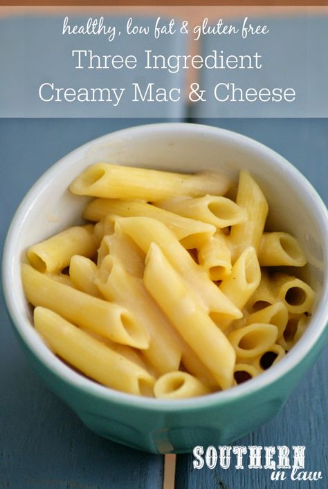 Gluten Free Three Ingredient Creamy Mac and Cheese Recipe - Healthy, low fat, gluten free, low calorie, dairy free Macaroni Cheese Sauce Recipe, Mac And Cheese Recipe Simple, Creamy Mac And Cheese Recipe, Healthy Cheese Recipes, Mac And Cheese Creamy, Healthy Recipes Gluten Free, Cheese Mac And Cheese, Low Calorie Pasta, Mac And Cheese Sauce