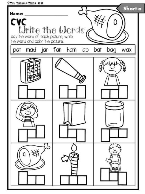 Short A Worksheets, Cvc Worksheets Kindergarten, Cvc Fluency, Words For Kindergarten, Writing Cvc Words, Phonics Cvc, Cvc Worksheets, Cvc Words Worksheets, Cvc Words Kindergarten