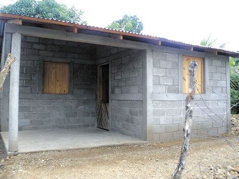 Front Terrace House Ideas, House Ideas Philippines, Small Concrete House, Philippines Design, Cinder Block House, Concrete Block House, Terrace House Design, Small House Model, Design Terrace