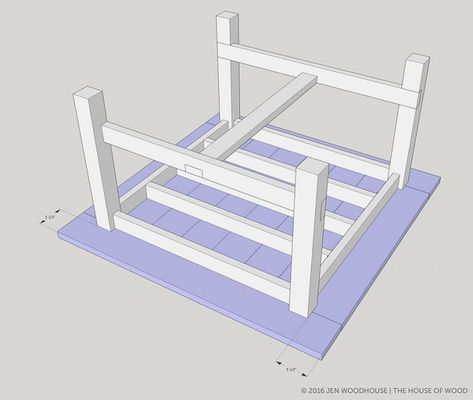 900Amy-farmhouse-table-13 Square Farmhouse Table, Square Farmhouse, Square Kitchen Tables, Jen Woodhouse, Diy Esstisch, Farmhouse Table With Bench, Farmhouse Table Plans, Diy Kitchen Table, Farmhouse Patio