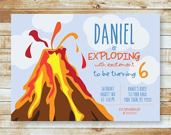 Volcano boy shirt | Etsy Volcano Birthday Party, Volcano Party, Volcano Birthday, Happy Valentines Day Photos, Space Birthday Invitation, Kids Birthday Invitation, Kids Favors, Boy Birthday Invitations, Party Invitations Kids