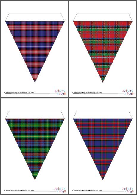 printable tartan bunting - large Burns Night Activities, Burns Night Decorations, Scotland Party, Robbie Burns Night, Burns Night Crafts, Robbie Burns Day, Thistle Crafts, Tartan Crafts, Burns Day