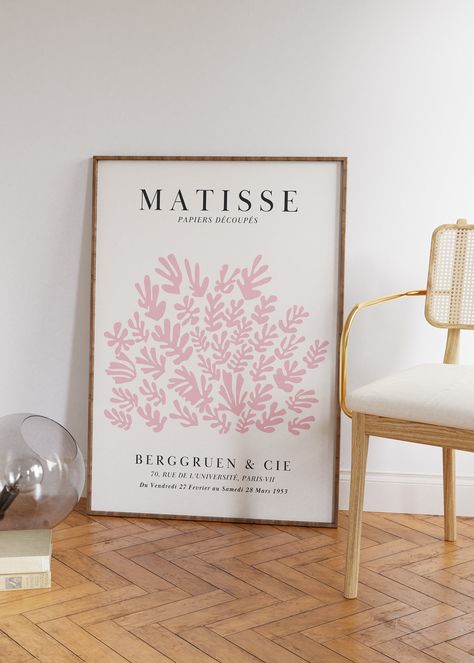 Pink Printables, Matisse Paintings Pink, Matisse Pink, Pink Matisse, Matisse Coral, Matisse Neutral Print, Matisse Wall Art Pink, Wall Art Matisse, Exhibition Posters