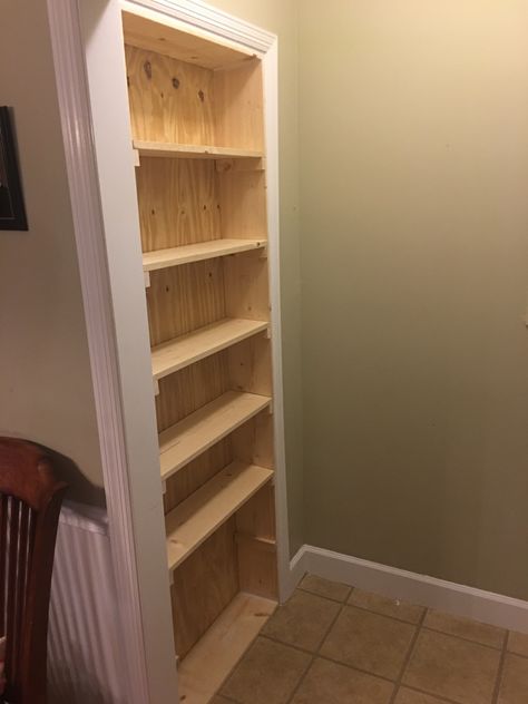 Old Doorway Into Shelves, Old Doorway Ideas, Bookshelf In Doorway, Doorway Bookcase, End Of Hallway Bookshelf, Doorway To Bookshelf, Doorway Bookshelf, Doorway Shelves, Diy Bookshelf Door