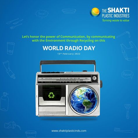 Let’s honor the power of #Communication, by communicating with the environment through #Recycling on this 𝐖𝐨𝐫𝐥𝐝 𝐑𝐚𝐝𝐢𝐨 𝐃𝐚𝐲. #sustainability #circulareconomy #plastic #recycling #environment #radioday #Radio #Communication #radiochannels World Radio Day, Waste Management Company, World Radio, Radio Channels, Plastic Recycling, Plastic Industry, Waste Management, Circular Economy, Radio Communication