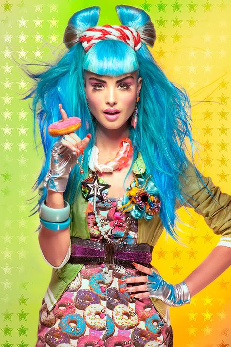 PARTY MONSTER on Behance Candy Girls, Party Monster, Photo Work, Candy Girl, Club Kids, Monster Party, Fashion Colours, Candy Colors, Blue Hair