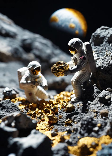 Discover the future of space exploration with this captivating illustration 🚀💫 #SpaceMining #Astronauts #FuturisticScene #AsteroidMining #SpaceExploration Space Mining, Asteroid Mining, Futuristic Space, Exploring The World, Into The Future, Futurism, Space Exploration, The Future, Sci Fi