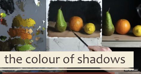 Yesterday was the first live webinar I've given since coming out of hospital, and also the first time I've had a brush in my hands since then too. I'm not sure it was a good idea to do my first painting for a while live, but actually the webinar went pretty well.  This one was about the colour of Shadows Painting, Painting Shadows, Mix Paint, Paint Realistic, Mixing Paint Colors, Art Demonstrations, Shadow Painting, Simple Subject, Oil Colour