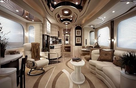 Luxury Rv Interior, Luxury Rv Living, Rv Interior Design, Luxury Campers, Luxury Motorhomes, Luxury Rv, Rv Decor, Rv Interior, Rv Remodel