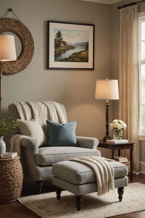 Cottage Bedroom Ideas, Cozy Cottage Bedroom, Cozy Farmhouse Living Room, Casa Country, Casa Vintage, Cottage Bedroom, New Living Room, Lounge Room, Cozy Cottage