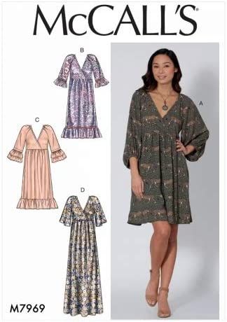 Tiered Dress Pattern, Wrap Dress Pattern, Mode Boho, Mccalls Sewing Patterns, Ruffle Sleeve Dress, Boho Style Dresses, Easy Sewing Patterns, Loose Fitting Dresses, Mccalls Patterns