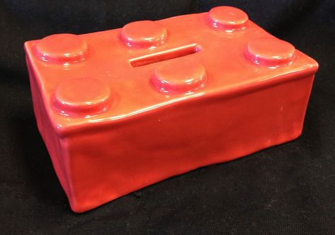 Lego Pottery, Clay Coin Bank, Lego Ceramic, Ashtray Pottery, Lego Boxes, Clay Box, March Break, Sculpture Art Clay, Lego Blocks