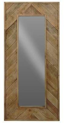 Wooden Mirror Frame Design Modern, Mirror Wooden Frame Design, Long Mirror Wood Frame, Chevron Wood Mirror, Farmhouse Wood Framed Mirror, Raw Wood Rectangle Mirror, Farmhouse Mirrors, Pallet Headboard, Wooden Mirror Frame