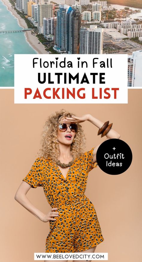 Planning your fall trip to Florida? Pack light and breathable outfits for warm, sunny days, and include a few layers for the cooler November evenings. Whether you're exploring Disney or relaxing in Key West, our packing list has you covered! From casual Florida vacation outfits to fun Disney looks, these fall outfit ideas will keep you comfortable and stylish. Be ready for any weather while enjoying fall in Florida! #FloridaFallFashion #DisneyOutfits #FallInFlorida October Florida Outfits, Florida In The Fall Outfits, Fall Resort Outfits, What To Wear In Naples Florida, Florida Outfits In November, Florida Outfits Fall, Fall Florida Outfits, Fall Outfits Florida, Fall In Florida Outfits