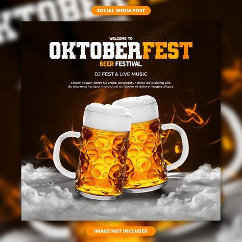 Social media banner and post design for ... | Premium Psd #Freepik #psd #background #banner #hand #social-media Beer Social Media Design, Beer Social Media Post, Beer Poster Design, Logo Design Health, Beer Club, Oktoberfest Beer, About Social Media, Beer Poster, Social Post