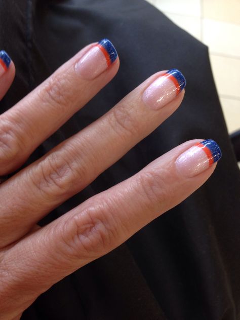 Syracuse University Nails, University Of Florida Nails, Uf Gator Nails, Florida Gator Nails Designs, Gator Nails Designs, Florida Gator Nails, Gator Nails, Gator Football, Florida Nails