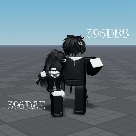 Matching Outfits Roblox Codes, Matching Roblox Outfits, Roblox Matching Outfits, Matching Avatar, Brown Hair Id, Outfit Ideas Emo, Roblox Matching, Roblox Creator, Emo Roblox Outfits